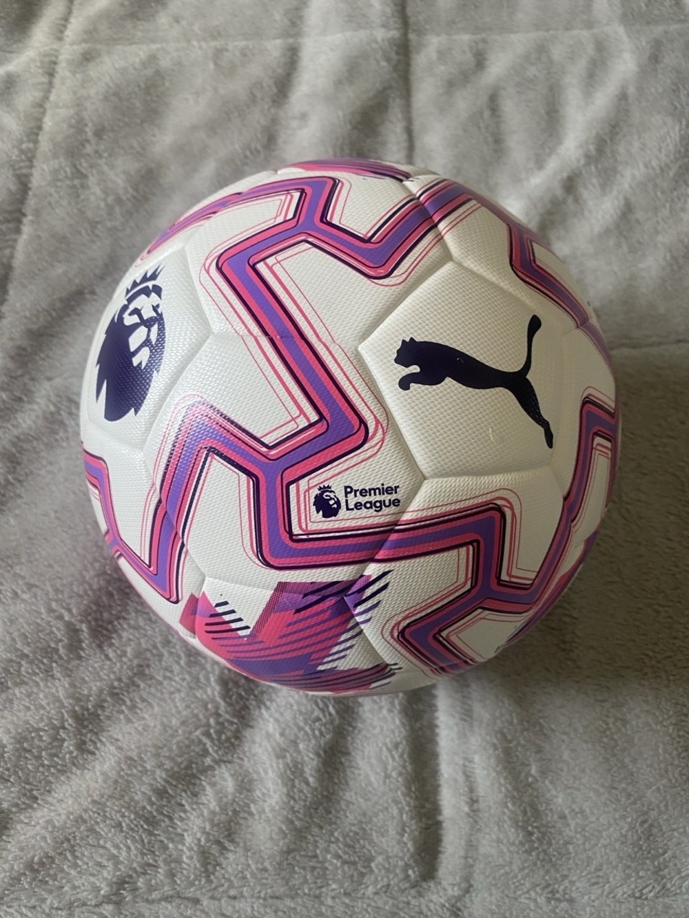 Puma White Pink Purple Premier League Training Soccer Ball